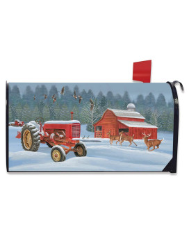 Briarwood Lane Winter On The Farm Magnetic Mailbox Cover Tractor Barn Standard