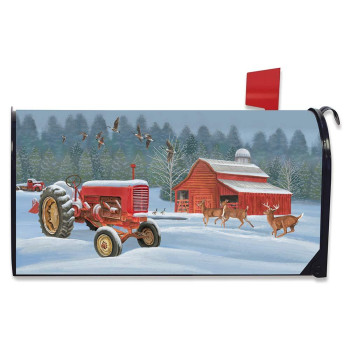 Briarwood Lane Winter On The Farm Magnetic Mailbox Cover Tractor Barn Standard