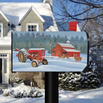 Briarwood Lane Winter On The Farm Magnetic Mailbox Cover Tractor Barn Standard