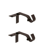 Kenney Fast Fit 58 No Measure Curtain Rod Brackets Oil Rubbed Bronze