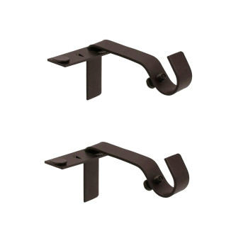 Kenney Fast Fit 58 No Measure Curtain Rod Brackets Oil Rubbed Bronze