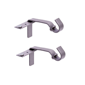 Kenney Fast Fit 58 No Measure Curtain Rod Brackets Pewter