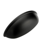 Home Expert 3 Inch Drawer Pulls Matte Black Cup Pulls Kitchen Cabinet Handles Hardware For Cupboard 10 Pack