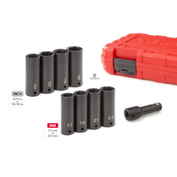 Tekton 12 Inch Drive Impact Lug Nut Socket Set 9Piece Sid92415