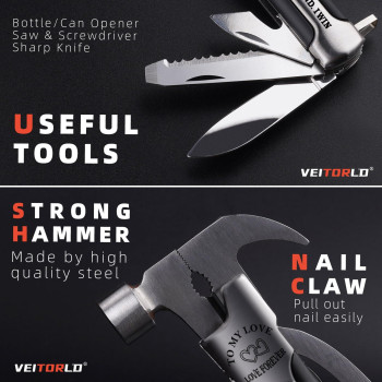 Veitorld Gifts For Husband Boyfriend Him Anniversary Birthday Gift Ideas For Men Him All In One Tools Mini Hammer Multitool Wi