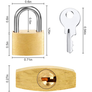 Hotop 16 Pieces Mini Padlock Small Solid Brass Locks 125 With 3 Keys For Luggage Lock Backpack Gym Locker Lock Suitcase Lo