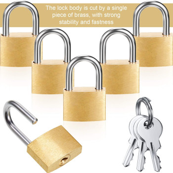 Hotop 16 Pieces Mini Padlock Small Solid Brass Locks 125 With 3 Keys For Luggage Lock Backpack Gym Locker Lock Suitcase Lo