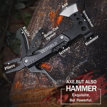 Veitorld Gifts For Men Dad Husband Unique Anniversary Birthday Gifts Idea For Men Him Multitool Axe Hammer Camping Accessories