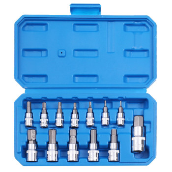 Hex Bit Socket Set Premium S2 Alloy Steel 13Piece Metric 2Mm 14Mm Allen Socket Kit