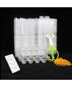 Loving Basso 100 Pcs Quail Egg Cartons Plastic Bulk 12 Grids Small Egg Clear Storage Holders With Lids And Rubber Band Reusable