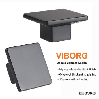 5Pack Viborg Highend Deluxe Square Cabinets Knobs And Pulls Matte Black Drawer Knobs And Pulls Modern Dresser Cupboard Kno