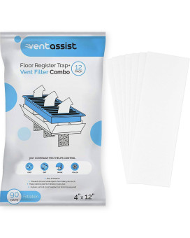 Vent Assist Premium Air Vent Filters For Home 4 X 12 Merv 8 Electrostatic Floor Vent Filters That Trap Dust Dirt Smoke