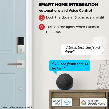 Kwikset Halo Touch Fingerprint Wifi Smart Lock Keyless Entry Door Low Profile Deadbolt Geofence Autounlock Grade Aaa Certif