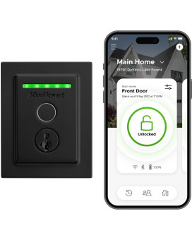 Kwikset Halo Touch Fingerprint Wifi Smart Lock Keyless Entry Door Low Profile Deadbolt Geofence Autounlock Grade Aaa Certif