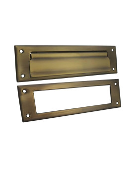 Qcaa Solid Brass Mail Slot With Solid Brass Interior Frame 10 X 3 Antique Brass 1 Pack Made In Taiwan