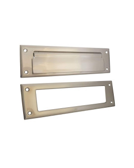 Qcaa Solid Brass Mail Slot With Solid Brass Interior Frame 10 X 3 Satin Nickel 1 Pack Made In Taiwan