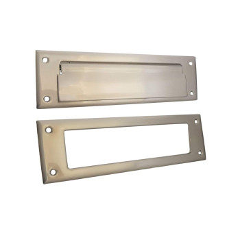 Qcaa Solid Brass Mail Slot With Solid Brass Interior Frame 10 X 3 Satin Nickel 1 Pack Made In Taiwan