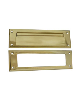 Qcaa Solid Brass Mail Slot With Solid Brass Interior Frame 10 X 3 Polished Brass 1 Pack Made In Taiwan