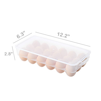 Zhenfan Clear Plastic Egg Holder For Refrigerator Stackable Egg Storage Trays With Lid Handles Plastic Egg Box Carrier 4 Pac