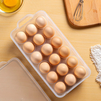 Zhenfan Clear Plastic Egg Holder For Refrigerator Stackable Egg Storage Trays With Lid Handles Plastic Egg Box Carrier 4 Pac