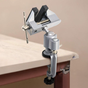 Qwork 3 Universal Tabletop Clamp Vice Tilts Rotate 360 Portable Work Bench Vise For Drilling Woodworking Jewelry Making Men