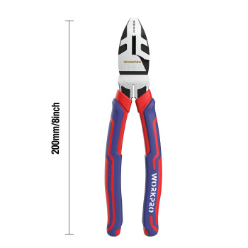 Workpro 8Inch Linesman Pliers In Crv Steel For Twisting And Cutting Wires Clamping Screws