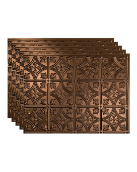 Fasde Traditional Stylepattern 1 Decorative Vinyl 18In X 24In Backsplash Panel In Oilrubbed Bronze 5 Pack