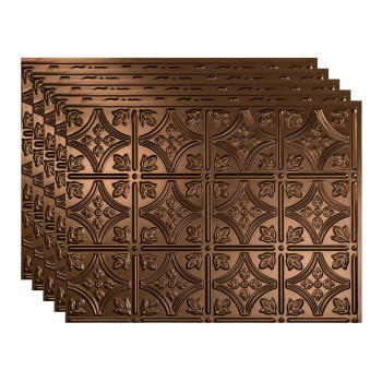 Fasde Traditional Stylepattern 1 Decorative Vinyl 18In X 24In Backsplash Panel In Oilrubbed Bronze 5 Pack