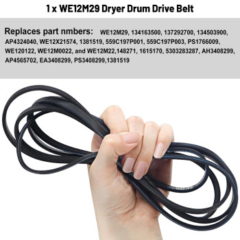 We12M29 Dryer Drum Drive Belt Fit For Ge Hotpoint Replaces 137292700 Ap4324040 We12M0022 We12M22 We12M29 We12