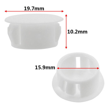 Qjaiune 30 Pcs 16Mm 58 Plastic Hole Plugs White Flush Type Tubing End Caps Snap In Locking Plastic Insert Plugs For Furnit