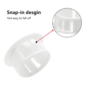 Qjaiune 30 Pcs 16Mm 58 Plastic Hole Plugs White Flush Type Tubing End Caps Snap In Locking Plastic Insert Plugs For Furnit