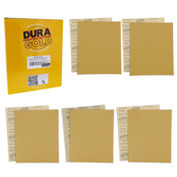 Duragold Premium 9 X 11 Gold Sandpaper 2 Each 80 120 150 220 320 Grit Sanding Sheets 10 Total Wood Woodworking Aut