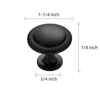 Ravinte 50 Pack 114 Inch Kitchen Cabinet Knobs Drawer Knobs Dresser Knobs Matte Black Zinc Knobs Drawer Pulls Door Knobs Dress