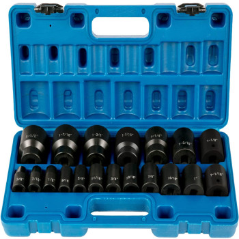 Vevor Impact Drive Socket Set 12 Inches 19 Piece Impact Sockets Sae Standard Socket Assortment 38 Inches To 112 Inches 6