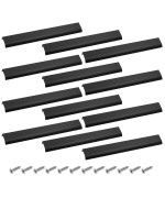 Bokwin 12Pcs 300Mm118 Black Mount Finger Edge Pull Furniture Drawer Handles Aluminum Concealed Handle For Home Kitchen Doo