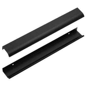 Bokwin 12Pcs 300Mm118 Black Mount Finger Edge Pull Furniture Drawer Handles Aluminum Concealed Handle For Home Kitchen Doo