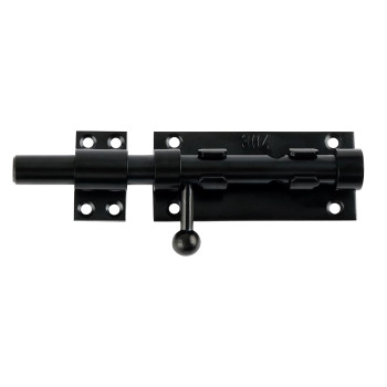 Alise Slide Lock Sus304 Stainless Steel Gate Latch Slide Bolt Latch Thickened Heavy Door Latch Lock 6 Inch Black Barrel Bolt La