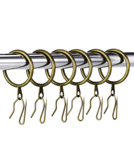 Hotop 30 Pieces Metal Drapery Curtain Rings Curtain Hanging Rings And 30 Pieces Metal Curtain Drapery Pin Hooks For Window Door