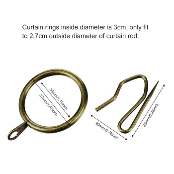 Hotop 30 Pieces Metal Drapery Curtain Rings Curtain Hanging Rings And 30 Pieces Metal Curtain Drapery Pin Hooks For Window Door