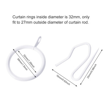 Hotop 30 Pieces Metal Drapery Curtain Rings Curtain Hanging Rings And 30 Pieces Metal Curtain Drapery Pin Hooks For Window Door