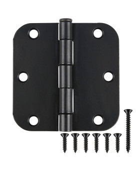 18 Pack Matte Black Door Hinges 35 X 35 Inch Interior 3 12 Inch Door Hinges For Doors Rounded 58 Radius Corners Flat Iron