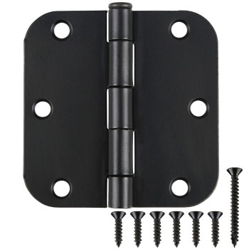 18 Pack Matte Black Door Hinges 35 X 35 Inch Interior 3 12 Inch Door Hinges For Doors Rounded 58 Radius Corners Flat Iron