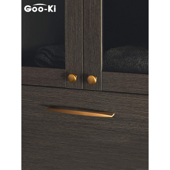 Gooki Brushed Bronzed Brass Handle Midcenter Cabinet Pullzinc Alloy Drawer Handle Wardrobe Cabinet Hardware 5Hole Center 6