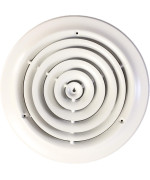 Hbw 10 Round Ceiling Diffuser White Powder Coated With Outside Dimension Of 14 Fitting In 10 Duct