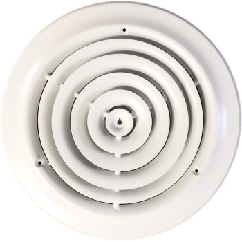 Hbw 10 Round Ceiling Diffuser White Powder Coated With Outside Dimension Of 14 Fitting In 10 Duct