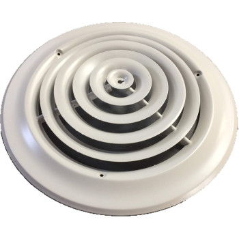 Hbw 10 Round Ceiling Diffuser White Powder Coated With Outside Dimension Of 14 Fitting In 10 Duct