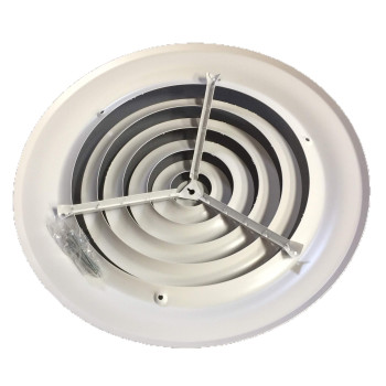 Hbw 10 Round Ceiling Diffuser White Powder Coated With Outside Dimension Of 14 Fitting In 10 Duct