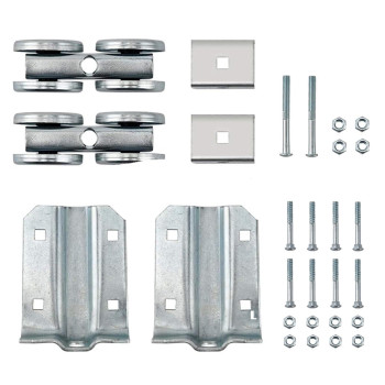 Home Master Hardware Box Rail Hanger Kit 2 Set Exterior Barn Door Hardware Kit Each Rated Safe Working Load 225 Lbs Zinc Plated