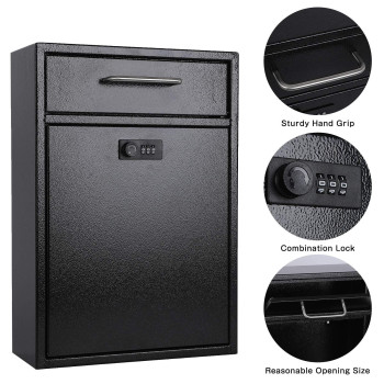 Xydled Wallmount Mailboxes With Combination Lock Heavy Duty Mailbox Wall Mount Mailbox For Outside Locking Mailbox With Lock