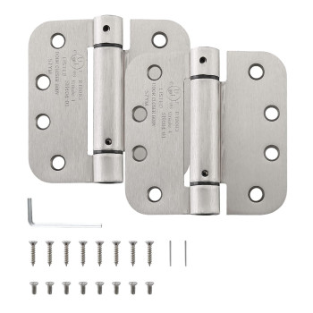 2 Pack Door Hinges Satin Nickel Self Closing Door Hinge 4 X 4 Inch Adjustable Spring Door Hinge Rounded Interior Door Hinges For